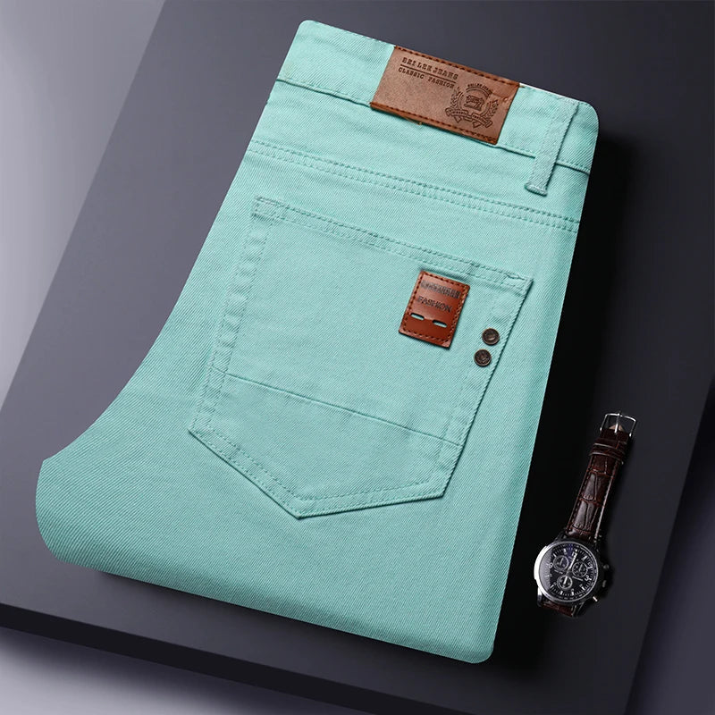 Elastic Colourful Straight Jeans