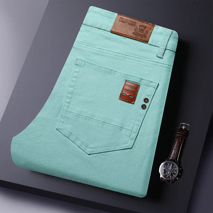Elastic Colourful Straight Jeans