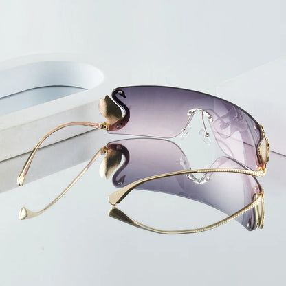 Rhinestone Swan Temple Sunglasses
