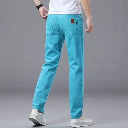 Elastic Colourful Straight Jeans
