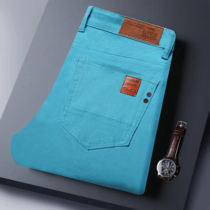 Elastic Colourful Straight Jeans