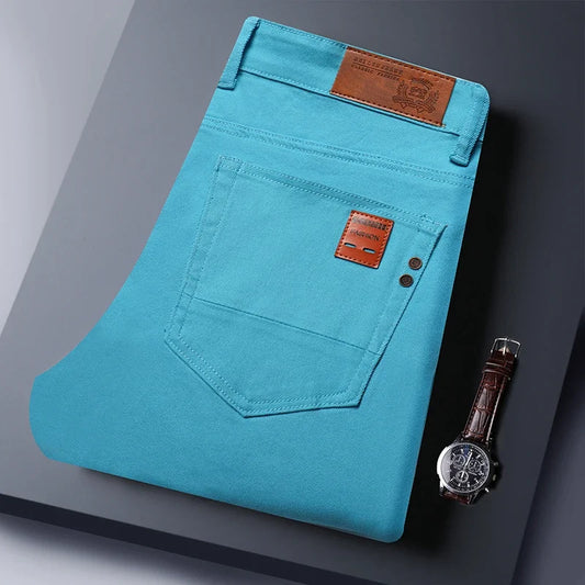 Elastic Colourful Straight Jeans