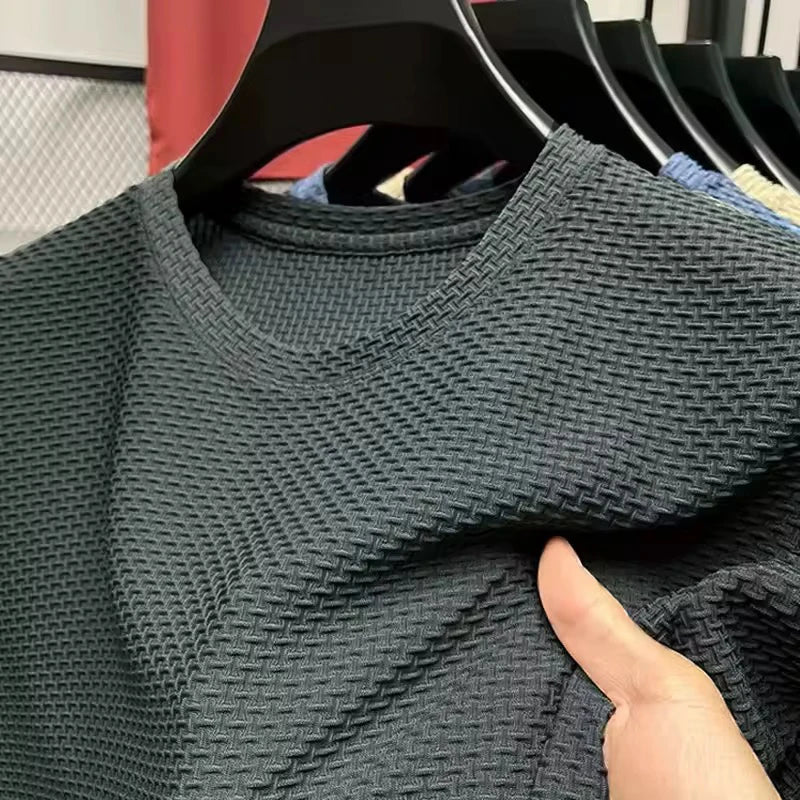 Waffle Knit Short Sleeve T-Shirt