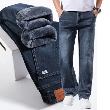Fleece-Lined Warm Jeans