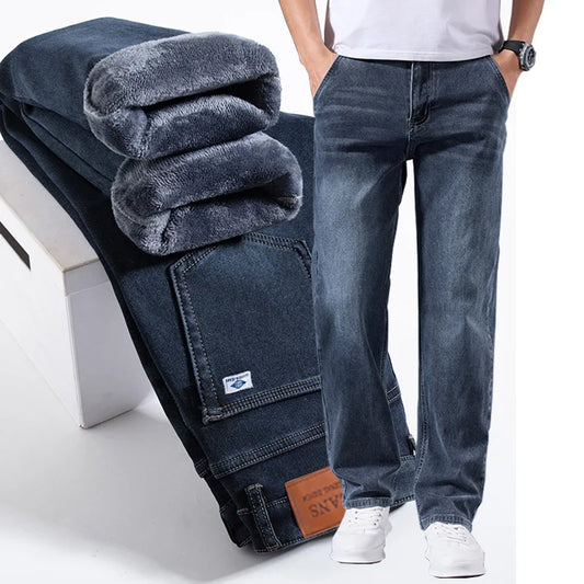 Fleece-Lined Warm Jeans
