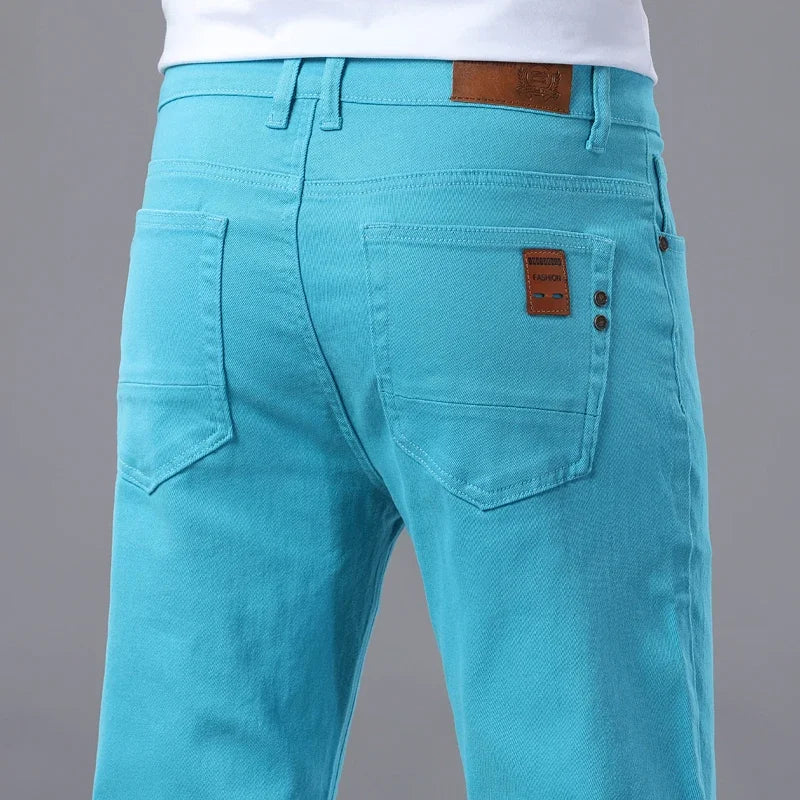 Elastic Colourful Straight Jeans