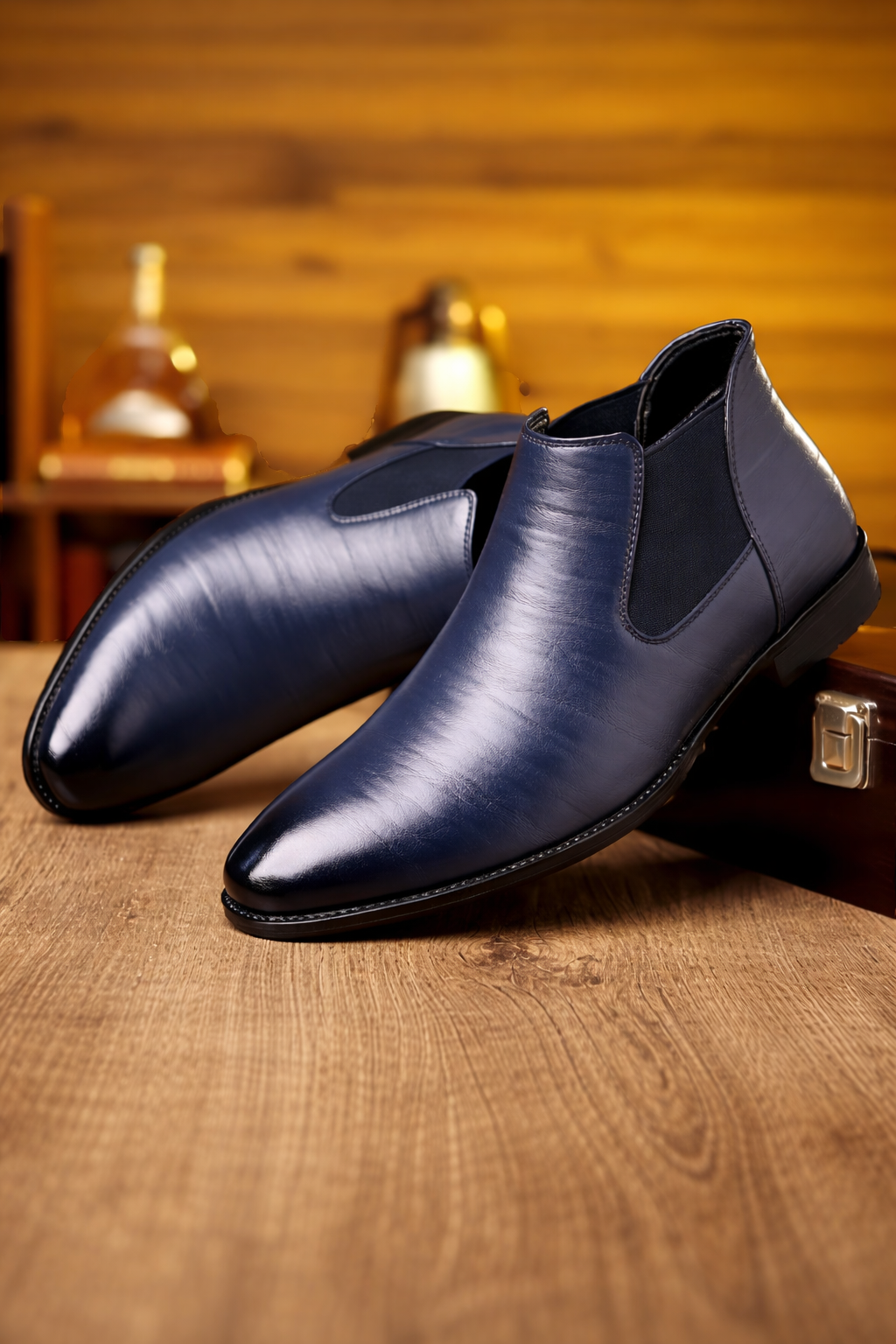Pointed Toe Leather Ankle Boots
