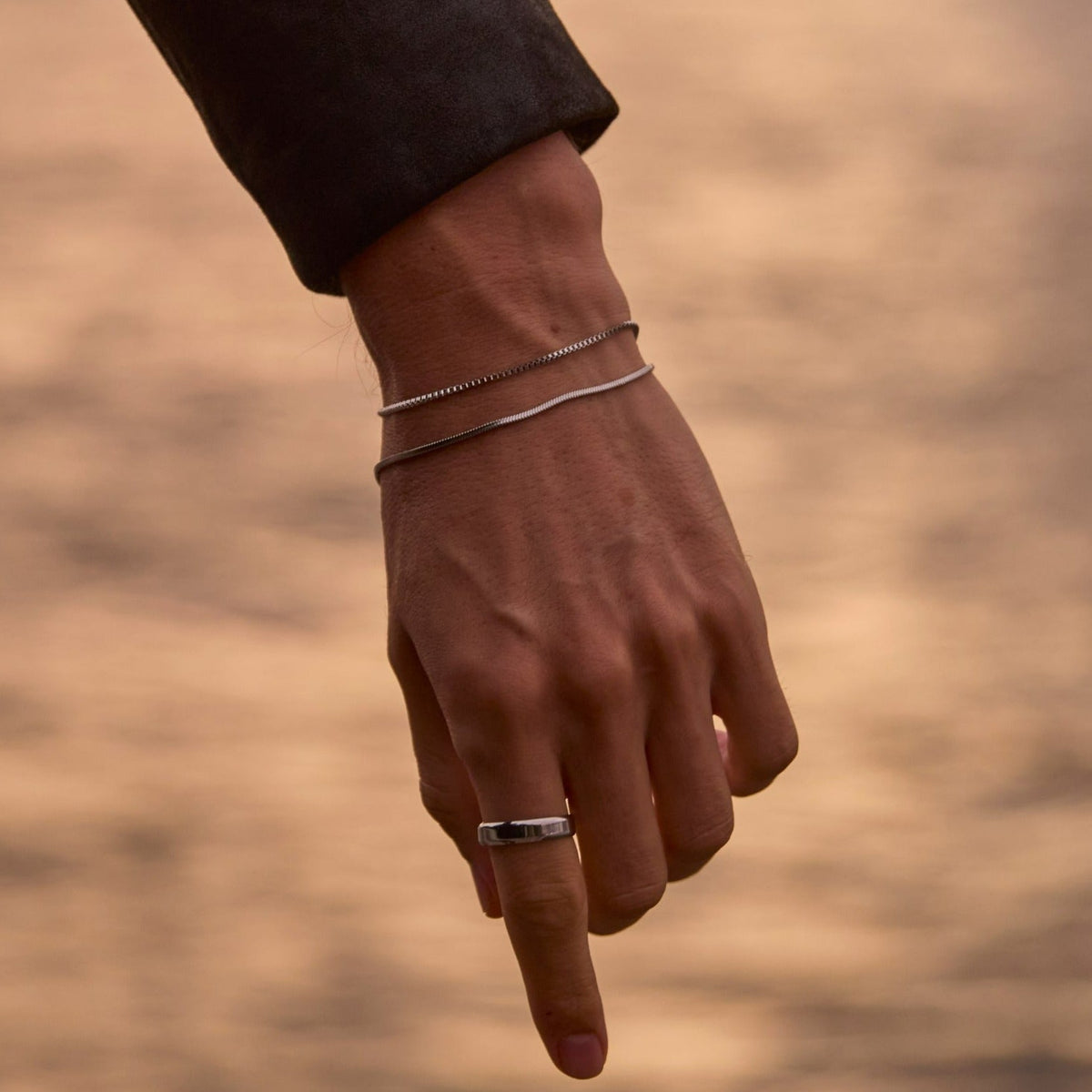 Chain Square Pendant Bracelet