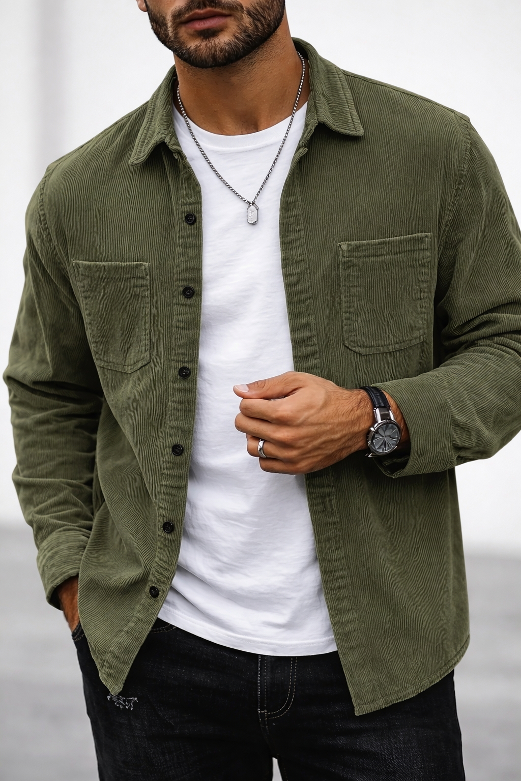 Corduroy Casual Shirt Jacket