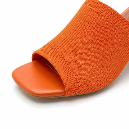 Knit Block Heel Mules
