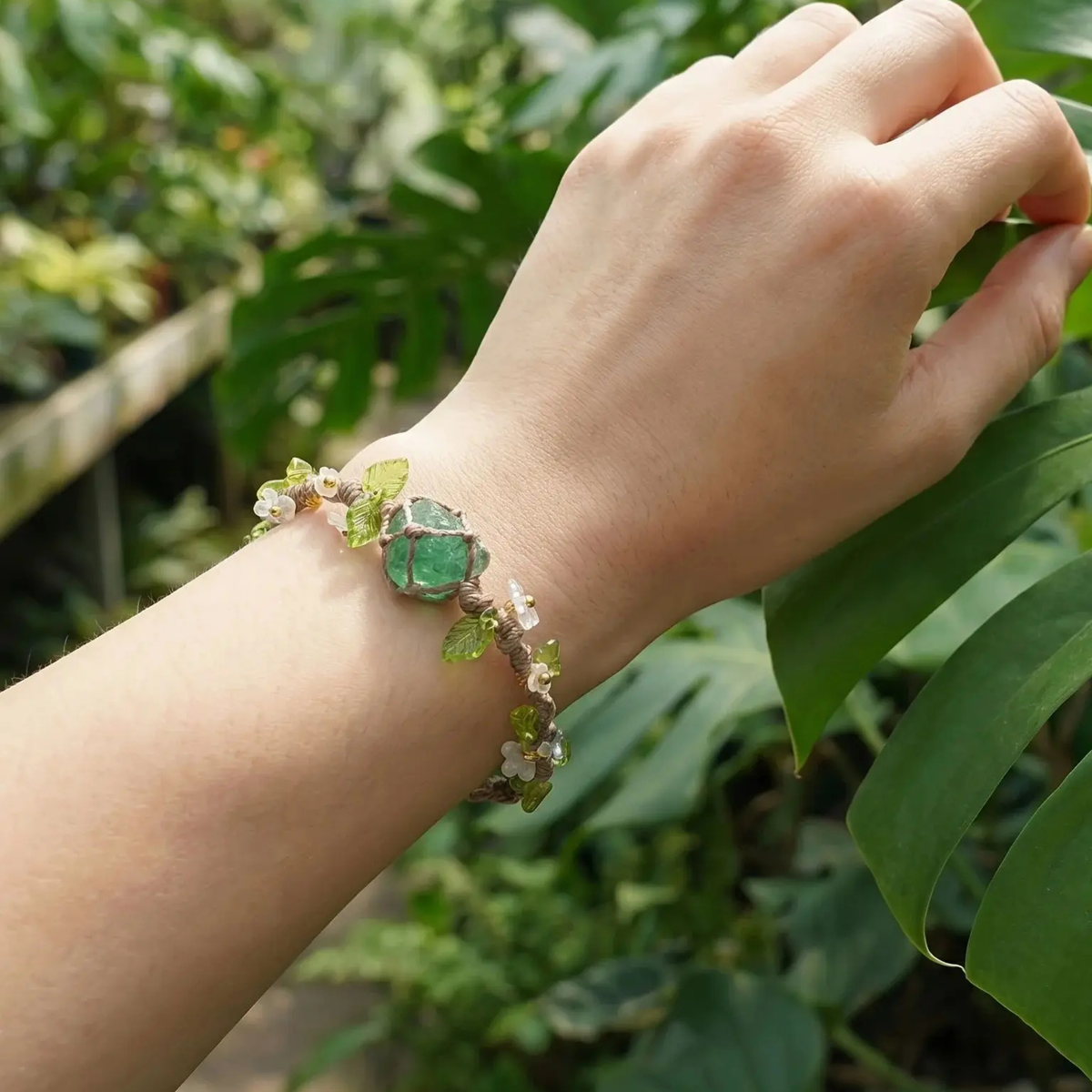 Woven Pebble Charm Bracelet
