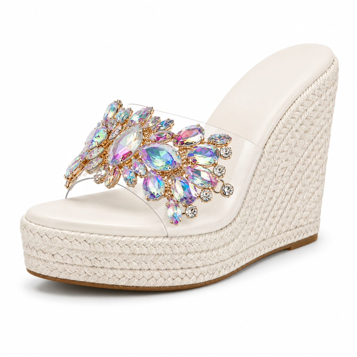 Rhinestone High Heel Slides