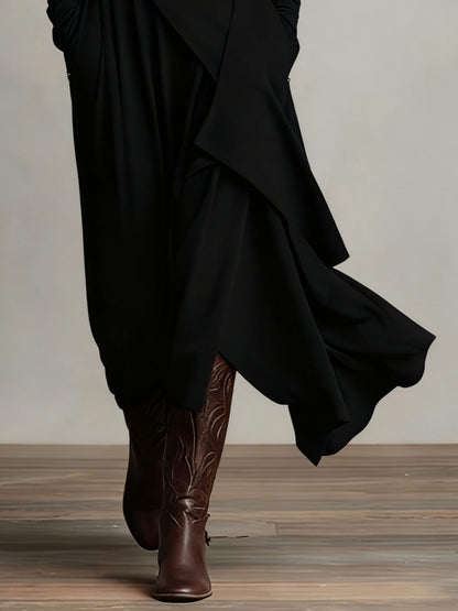 Turtleneck A-Line Long Dress