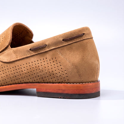 Perforated Suede Loafers