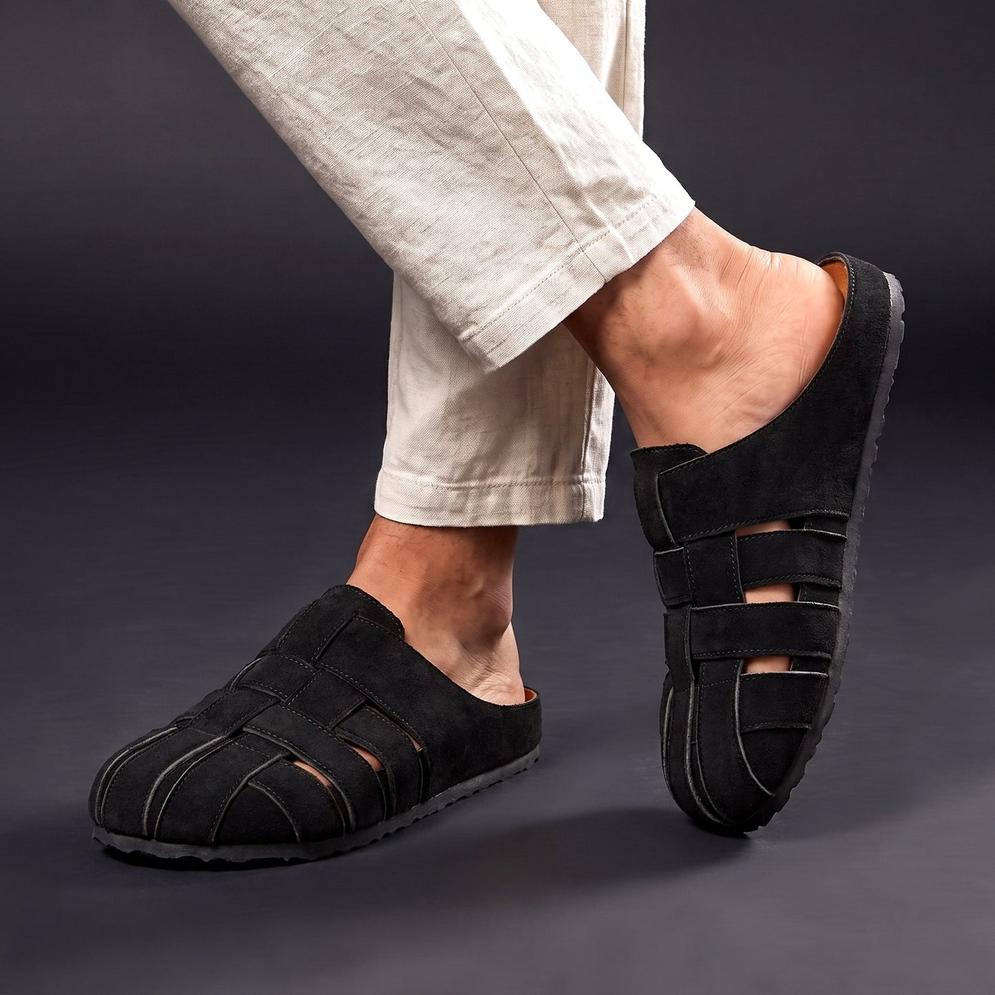 Woven Closed-Toe Mules