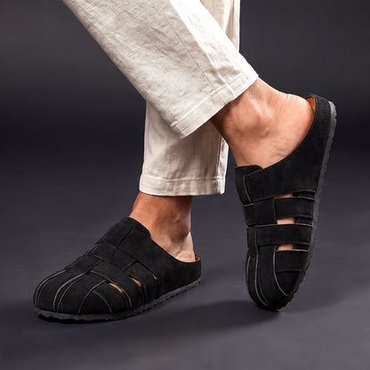 Woven Closed-Toe Mules