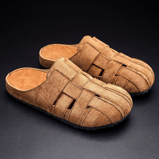 Woven Closed-Toe Mules