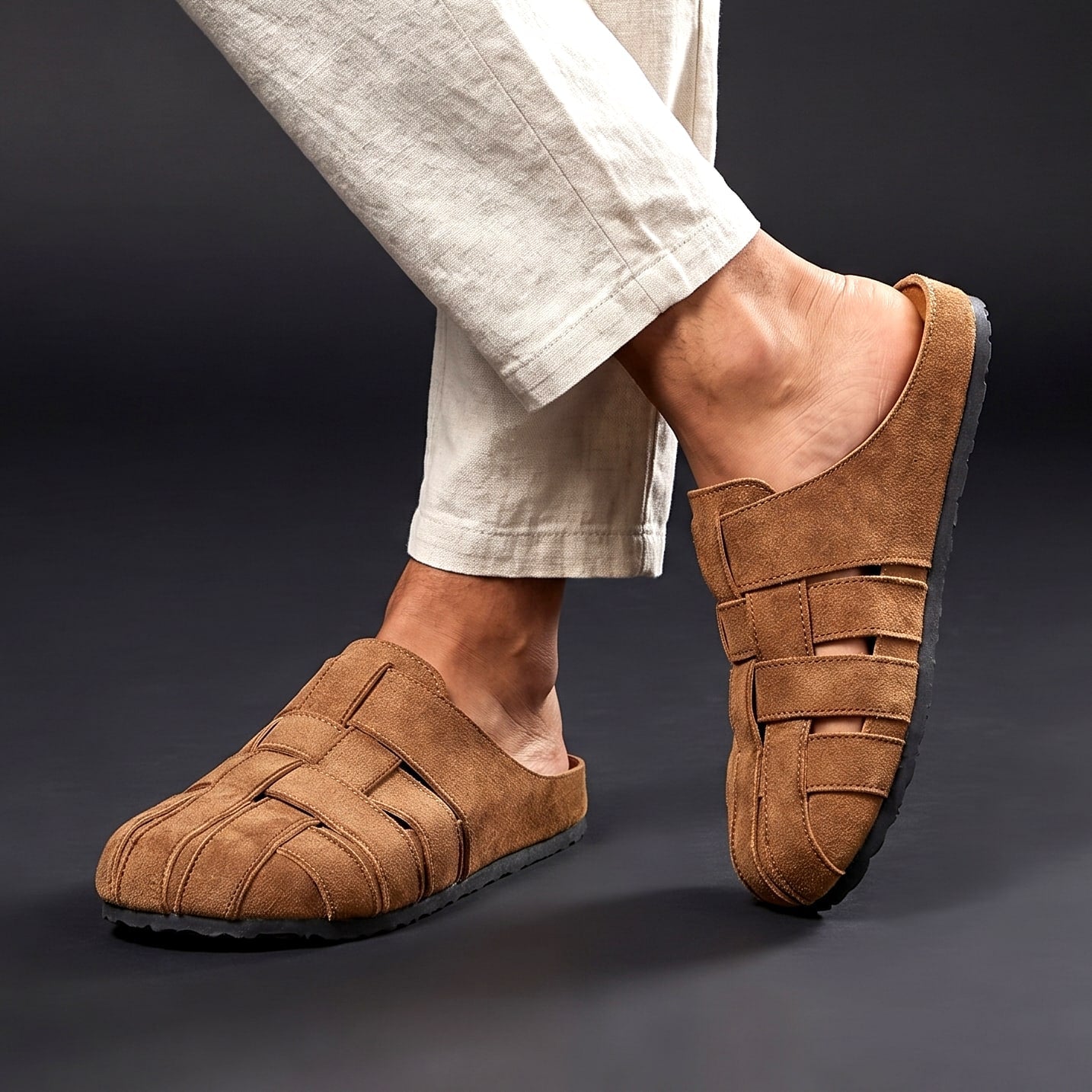 Woven Closed-Toe Mules