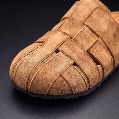 Woven Closed-Toe Mules