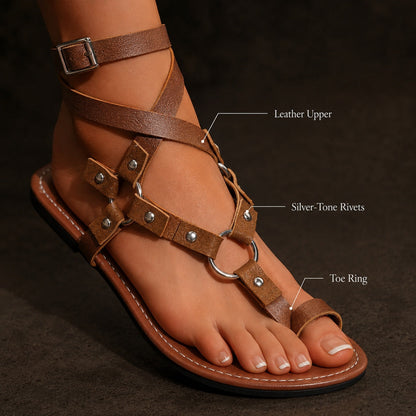 Retro Rivet Flat Shoes
