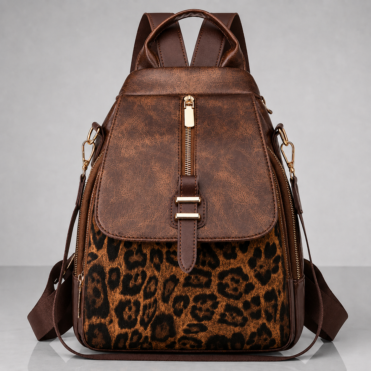 Women's Trendy Leopard Backpack