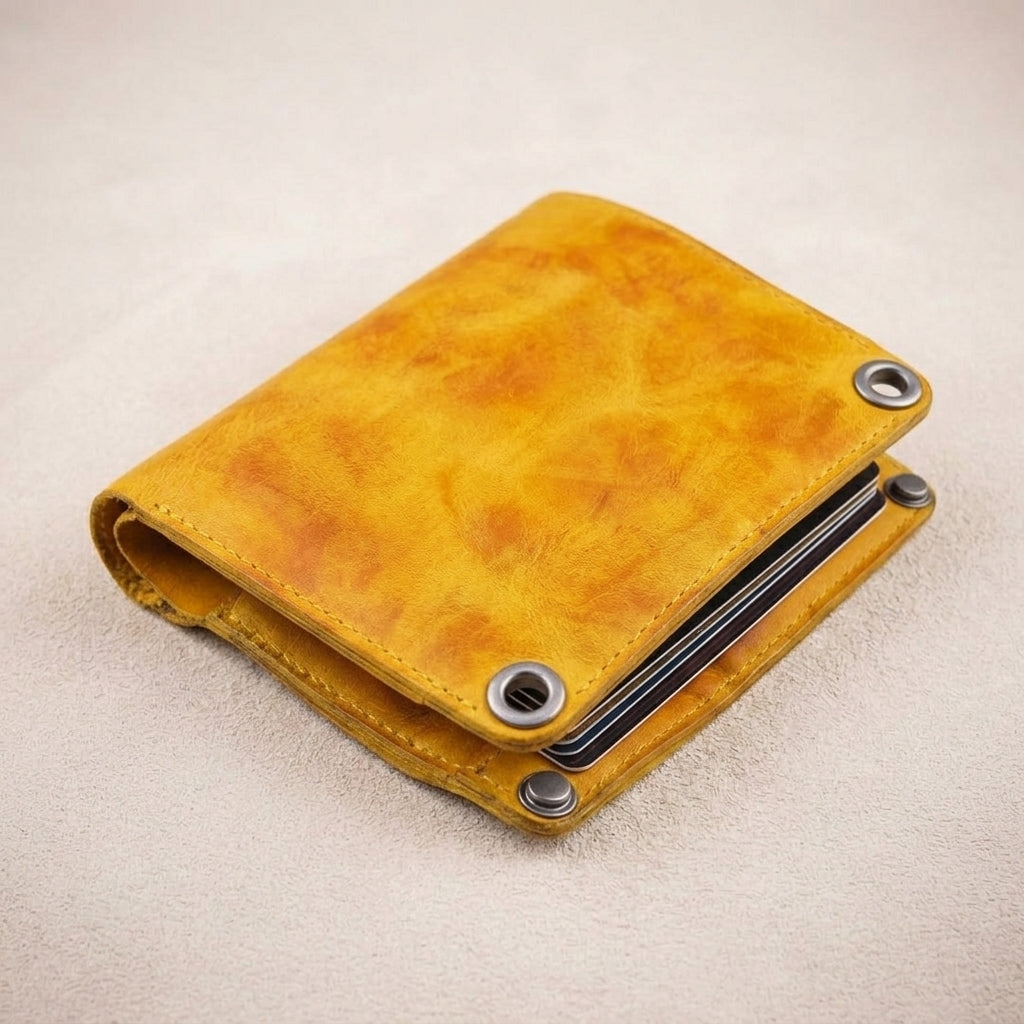 Wrinkle Leather Bifold Wallet