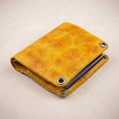 Wrinkle Leather Bifold Wallet