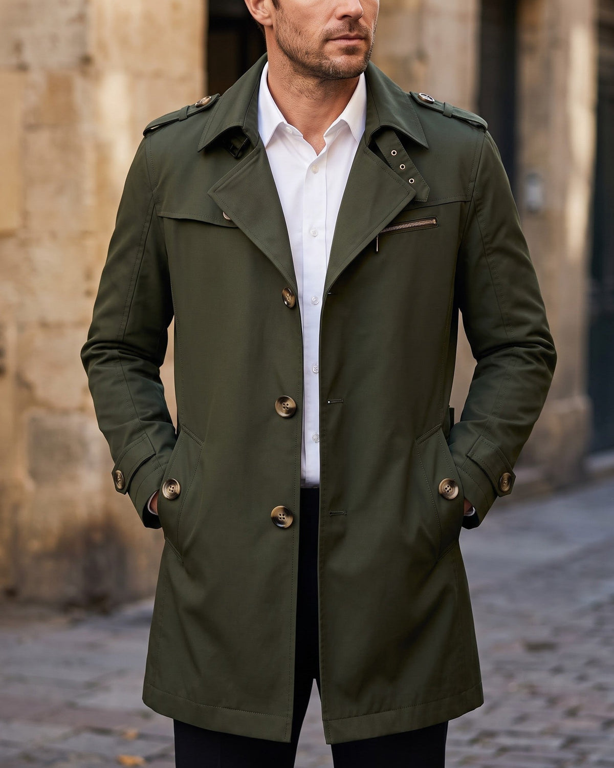 Men's Cotton Trench Coat
