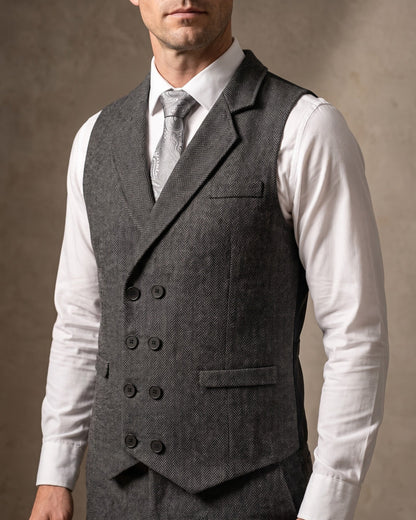 Retro Tweed Suit Vest