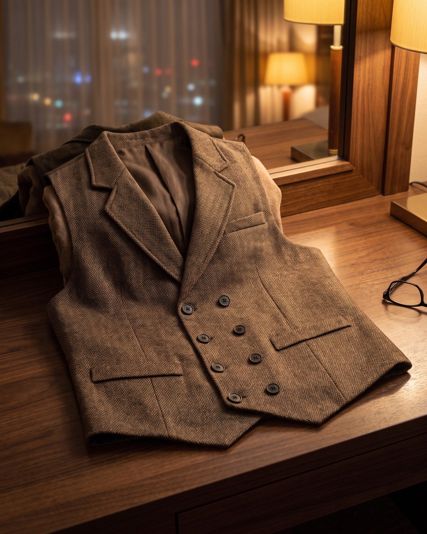 Retro Tweed Suit Vest