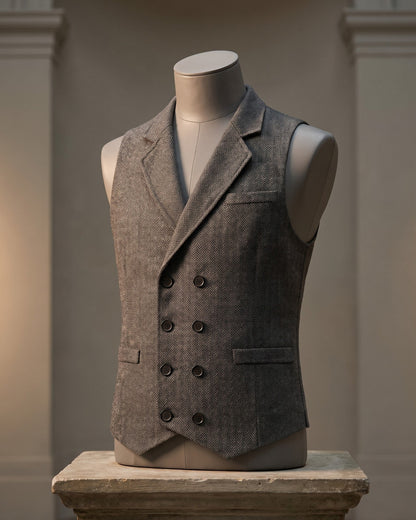 Retro Tweed Suit Vest