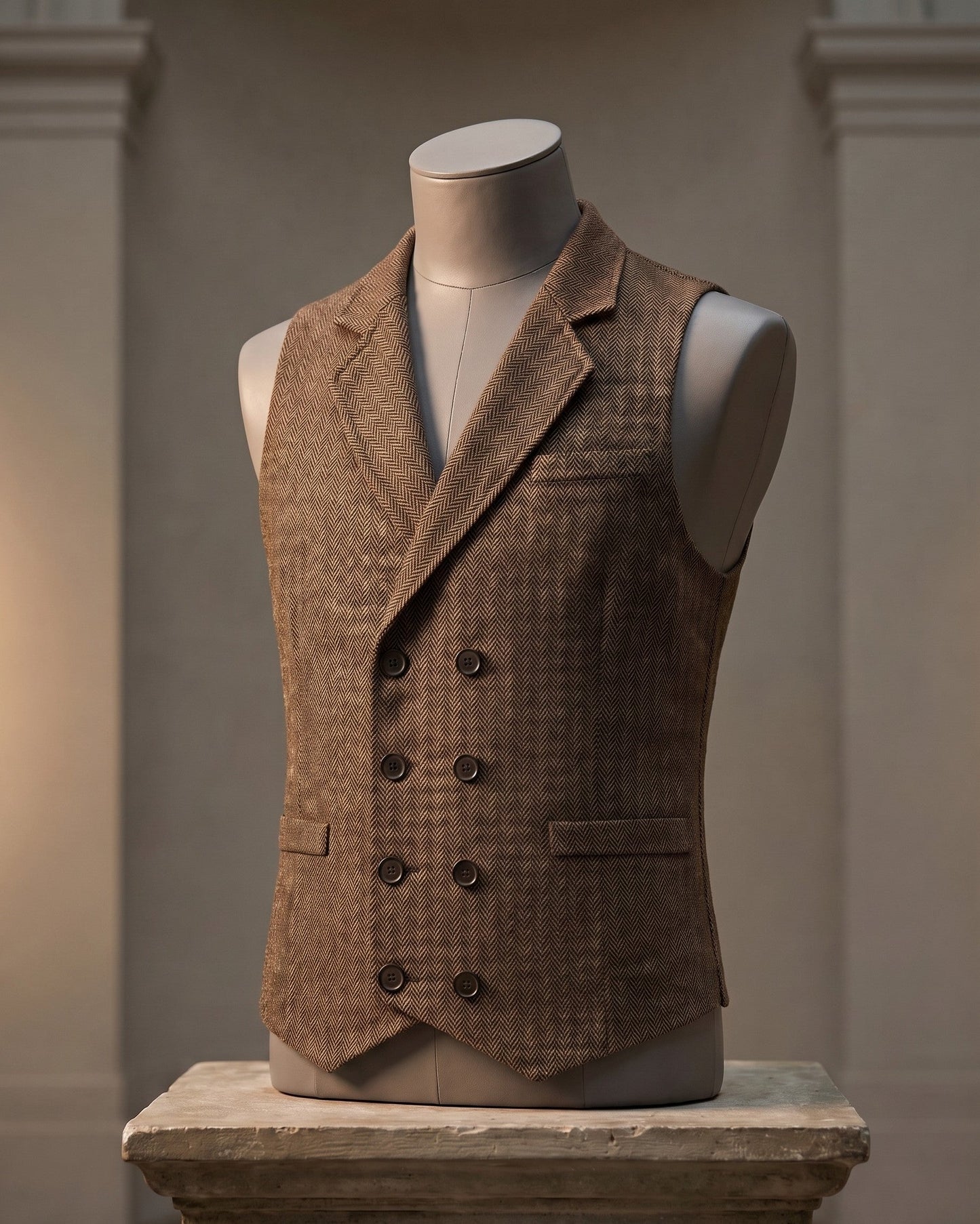 Retro Tweed Suit Vest
