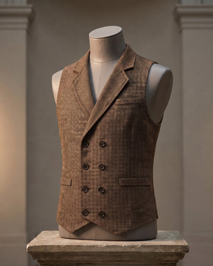 Retro Tweed Suit Vest
