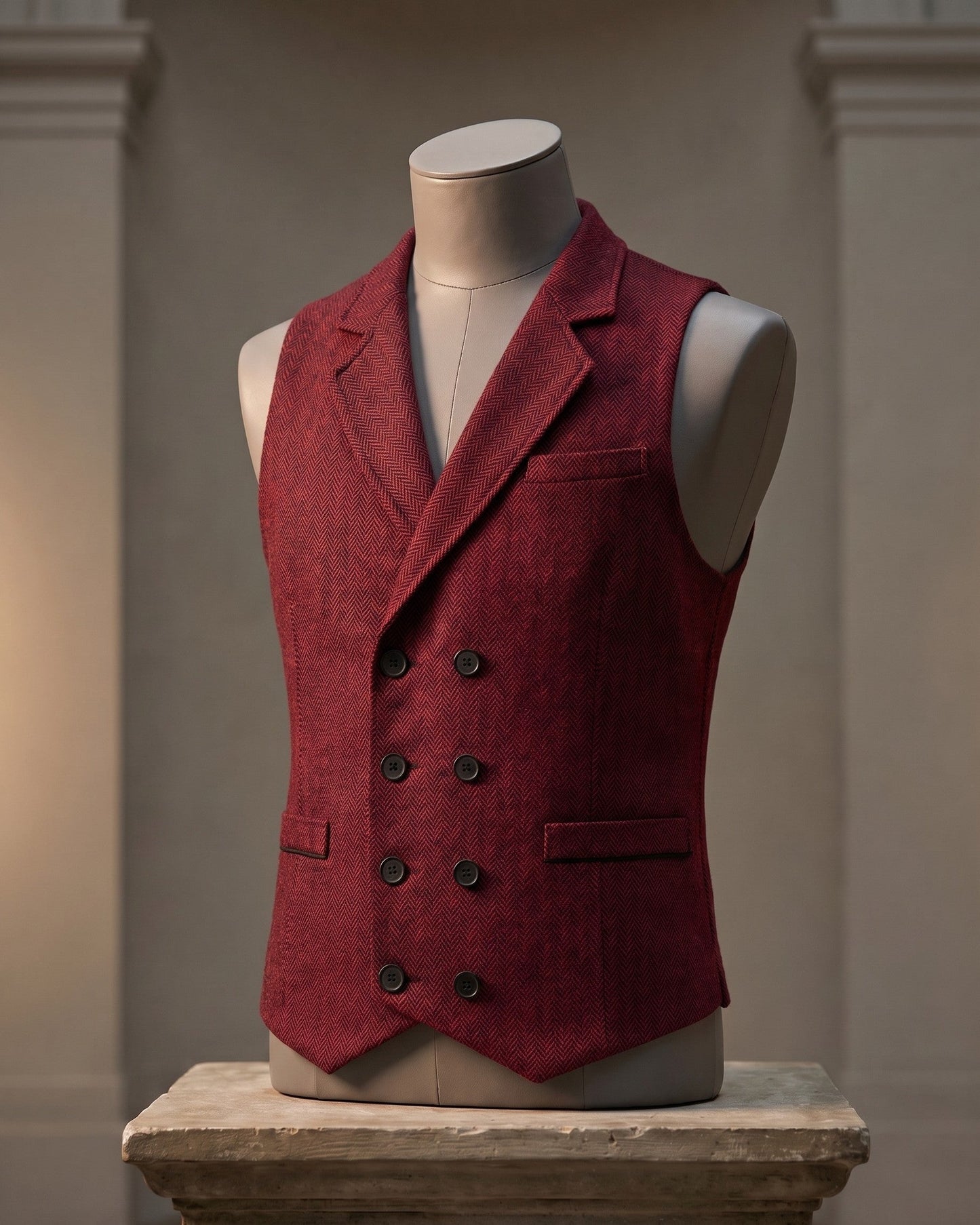 Retro Tweed Suit Vest