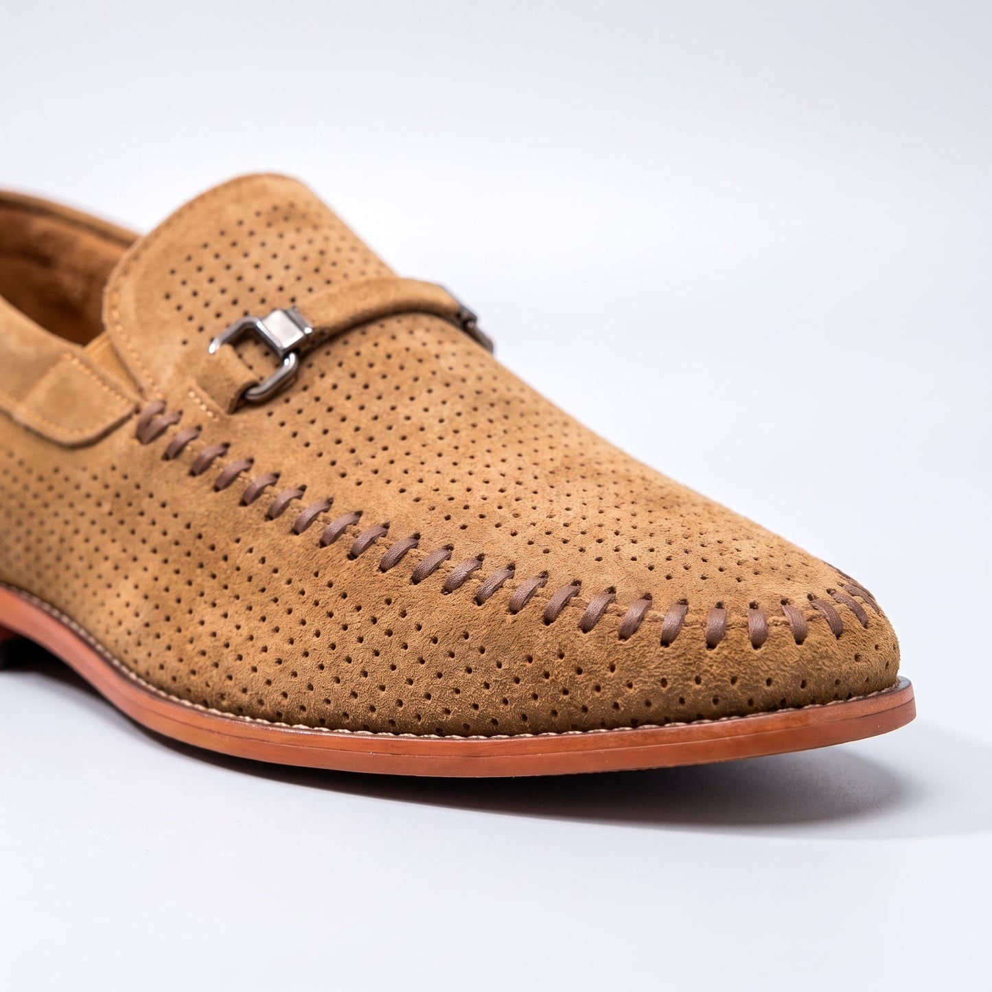 Perforated Suede Loafers