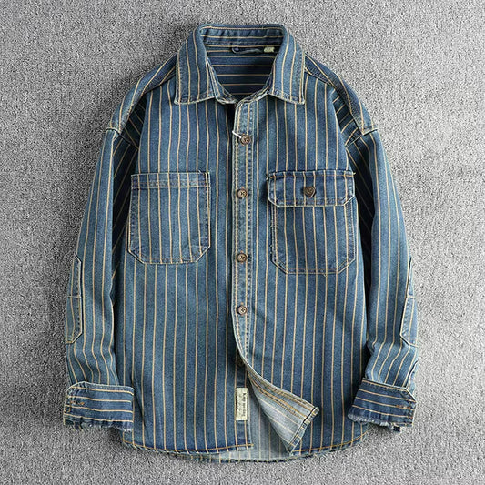 Retro Denim Cargo Shirt