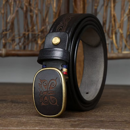 Smooth Buckle Leather Belt