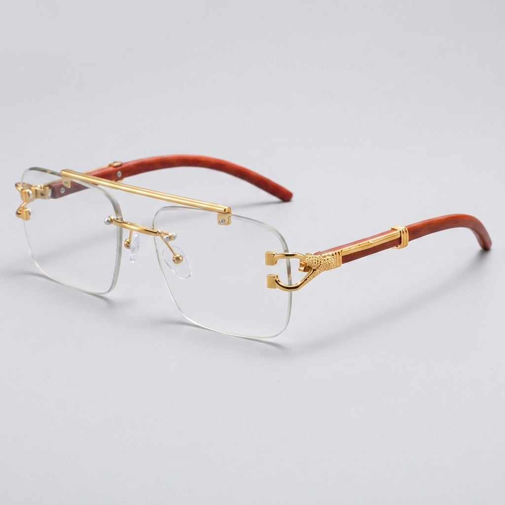 Rimless Square Pilot Sunglasses