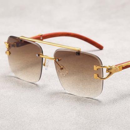 Rimless Square Pilot Sunglasses