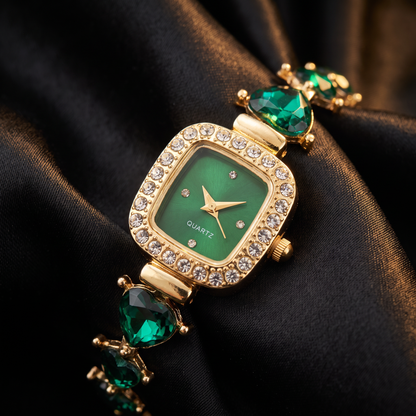 Diamond-Studded Bracelet Watch