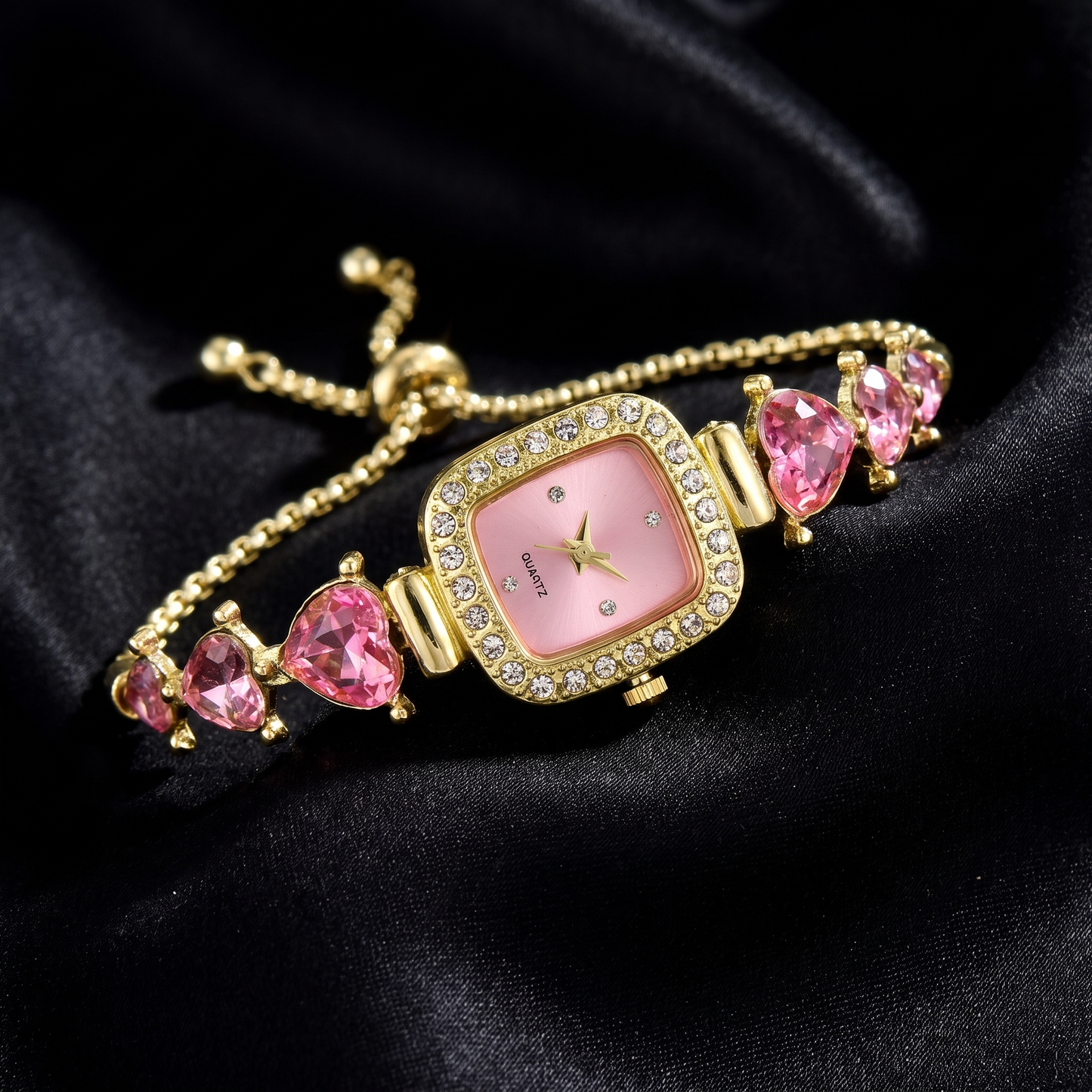Diamond-Studded Bracelet Watch