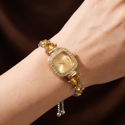 Diamond-Studded Bracelet Watch