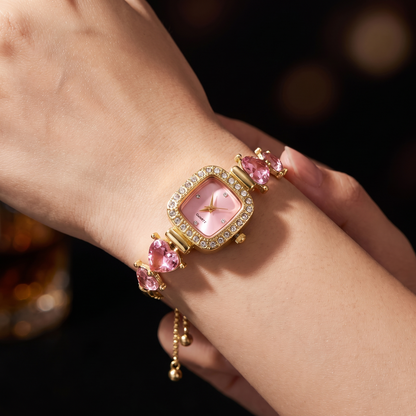 Diamond-Studded Bracelet Watch