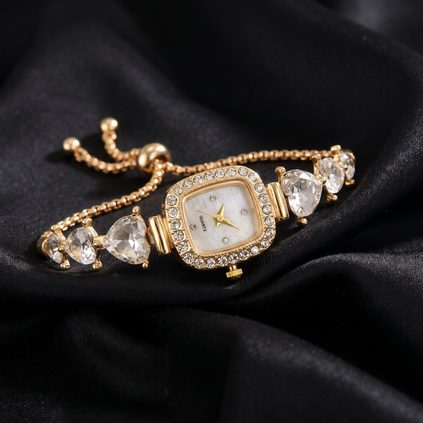 Diamond-Studded Bracelet Watch