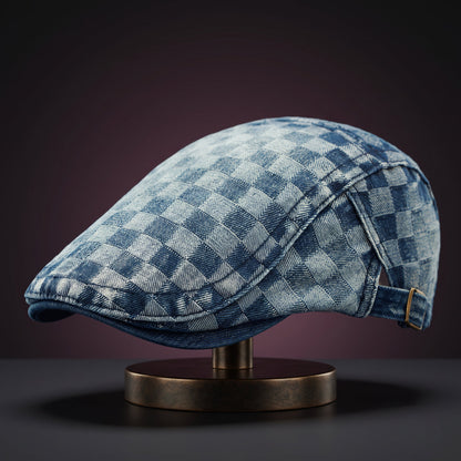 Checkered Newsboy Hat