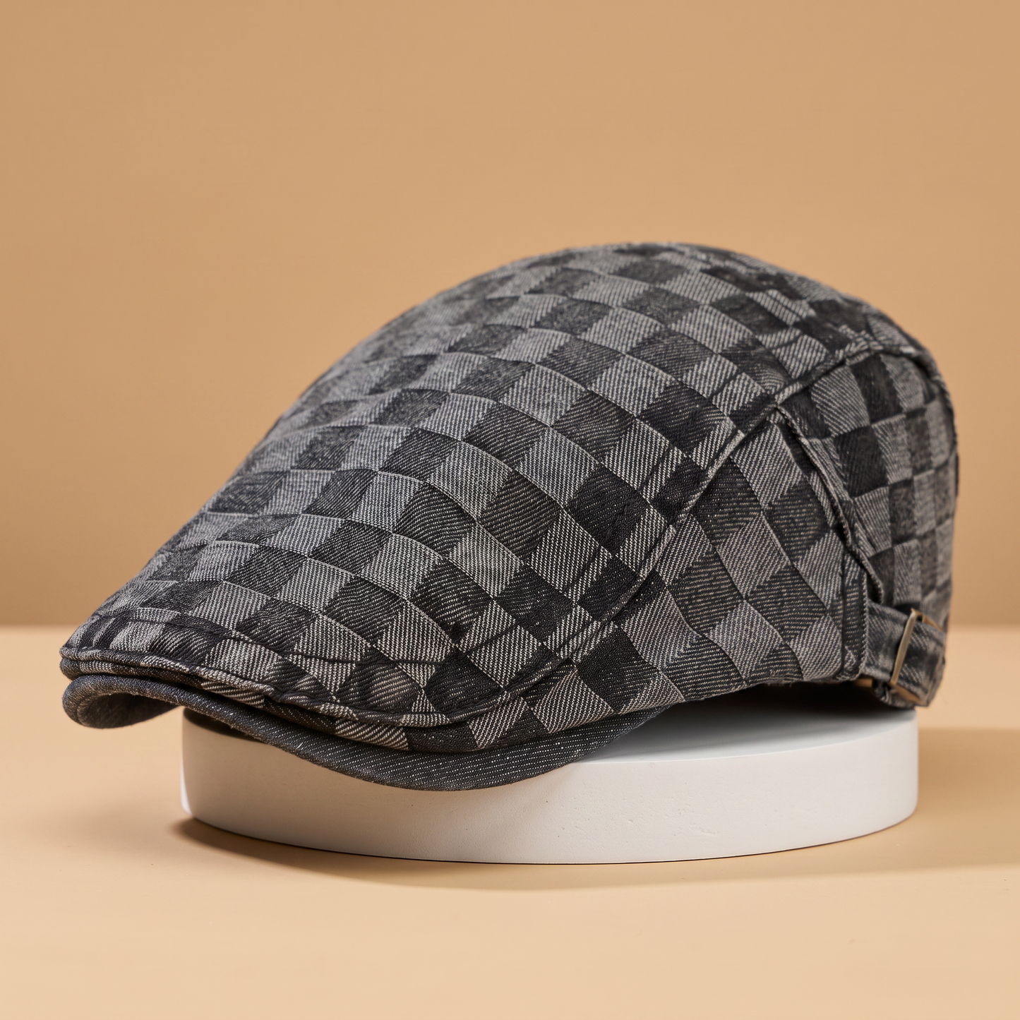 Checkered Newsboy Hat