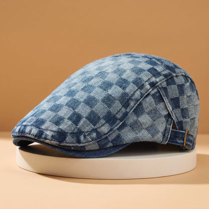 Checkered Newsboy Hat