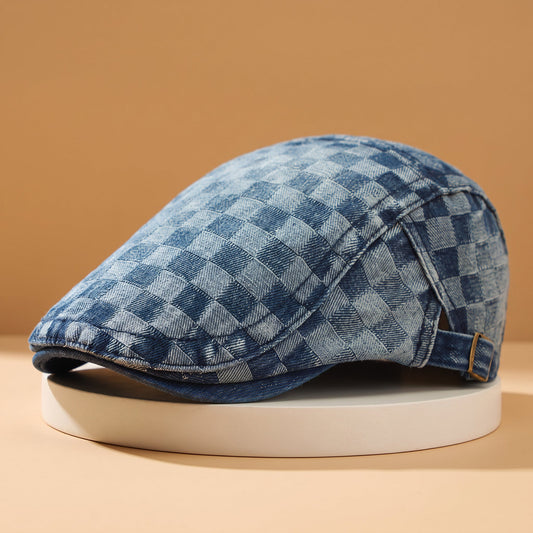 Checkered Newsboy Hat