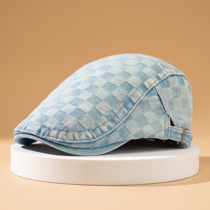 Checkered Newsboy Hat