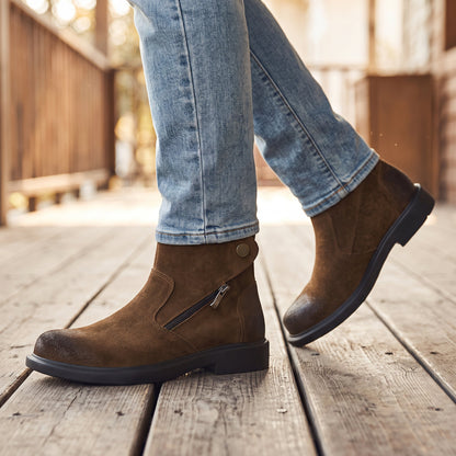 Gold Button Chelsea Boots